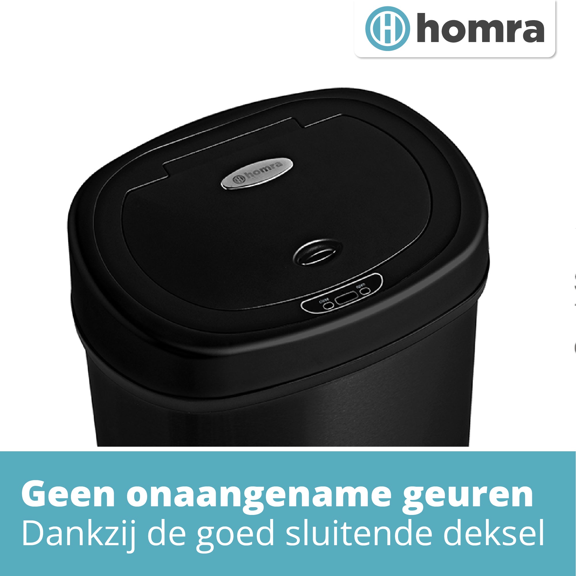 Homra Fonix Prullenbak Met Sensor - 40l - Zwart Homra Fonix Prullenbak Met Sensor - 40l - Zwart